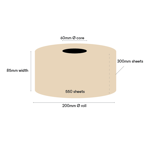 Unbleached Recycled Jumbo Toilet Paper
