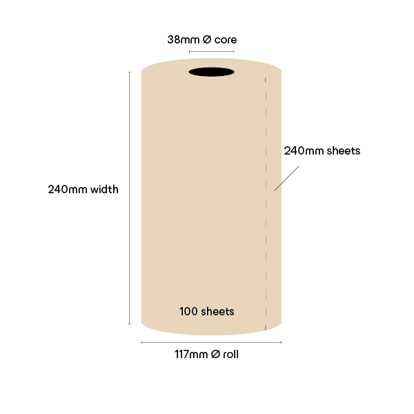 Unbleached Bamboo Kitchen Roll